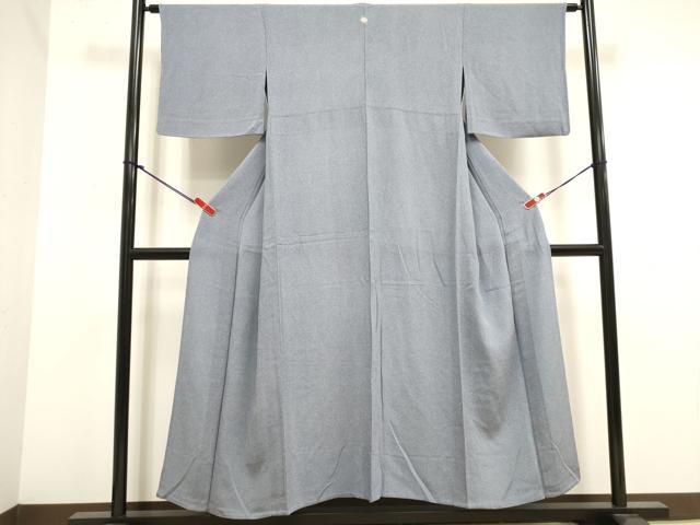 平和屋着物▽江戸小紋　単衣　鮫小紋柄　鬼しぼ縮緬　正絹　逸品　DABJ4465cd