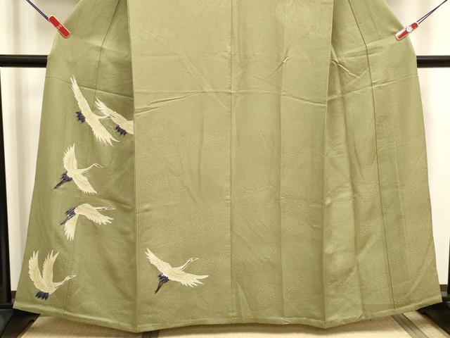 平和屋着物▽訪問着　単衣　飛鶴文　正絹　逸品　DABJ4476cd