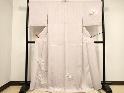 平和屋着物▽訪問着　単衣　青海波花文　暈し染め　正絹　逸品　DABJ4477cd