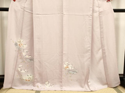 平和屋着物▽訪問着　単衣　青海波花文　暈し染め　正絹　逸品　DABJ4477cd