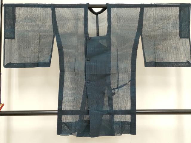 平和屋着物▽道行コート　スリーシーズン　春夏秋　塵除け　幾何学文　ロング丈　正絹　逸品　DABJ4479cd