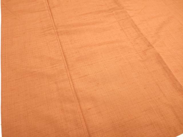 平和屋着物▽結城紬　単衣　煉瓦色　正絹　逸品　DABJ4489cd