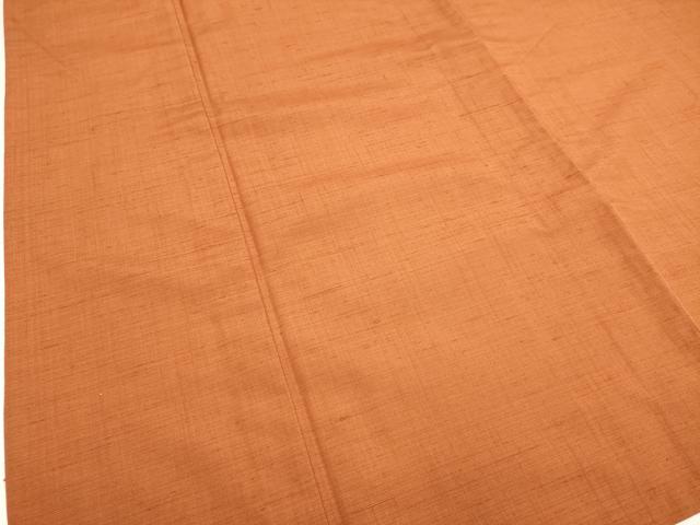 平和屋着物▽結城紬　単衣　煉瓦色　正絹　逸品　DABJ4489cd
