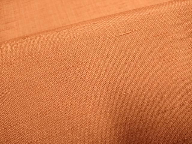 平和屋着物▽結城紬　単衣　煉瓦色　正絹　逸品　DABJ4489cd