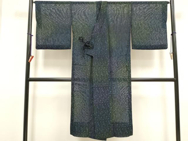 平和屋着物▽道中着　スリーシーズン　春夏秋　塵除け　流水花文　ロング丈　正絹　逸品　DABJ4491cd