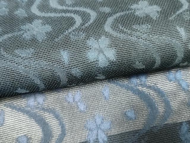 平和屋着物▽道中着　スリーシーズン　春夏秋　塵除け　流水花文　ロング丈　正絹　逸品　DABJ4491cd