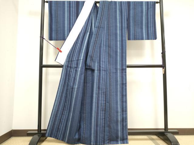 平和屋着物▽上質な紬　単衣　亀甲間道　正絹　逸品　DABJ4497cd