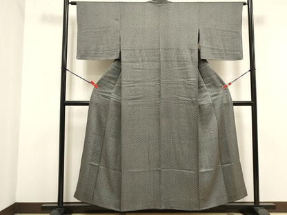 平和屋着物▽江戸小紋　単衣　菱文　正絹　逸品　DABJ4517cd