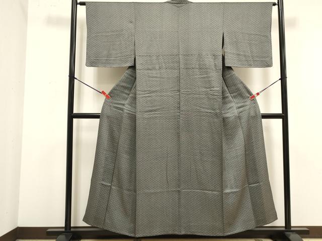 平和屋着物▽江戸小紋　単衣　菱文　正絹　逸品　DABJ4517cd