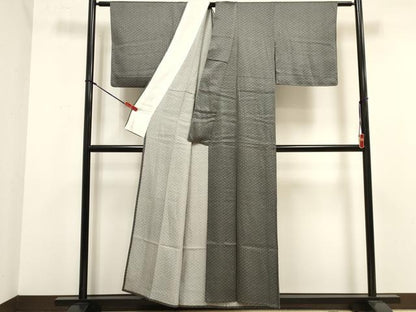 平和屋着物▽江戸小紋　単衣　菱文　正絹　逸品　DABJ4517cd