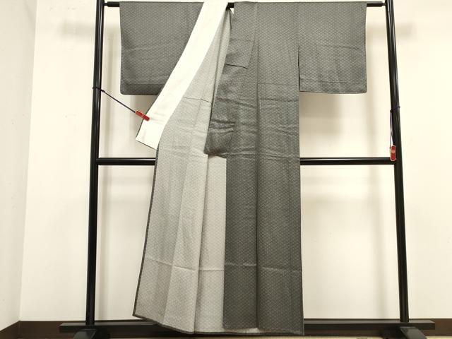 平和屋着物▽江戸小紋　単衣　菱文　正絹　逸品　DABJ4517cd