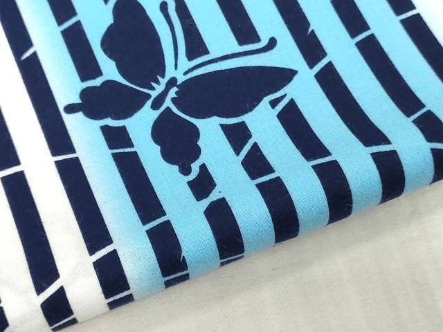 平和屋着物＊夏物　浴衣　反物　着尺　四股名　舞蝶間道　綿　逸品　未使用　DABJ4531zy