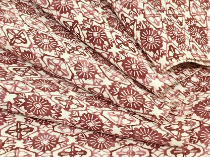 平和屋着物▼羽織・コート　反物　羽尺　型染め　花菱文　逸品　未使用　DABJ4566zy