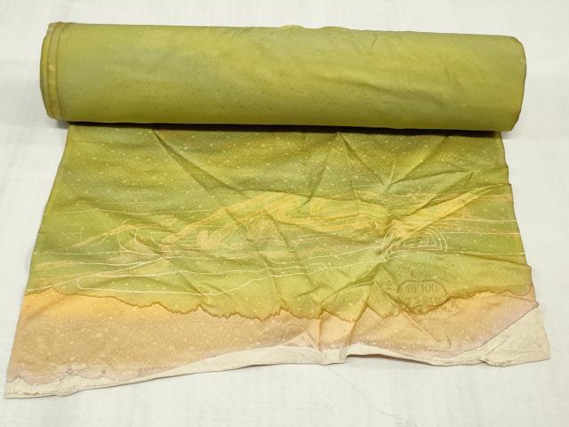 平和屋着物▼小紋　反物　着尺　抽象文様　暈し染め　松坂屋扱い　逸品　未使用　DABJ4567zy