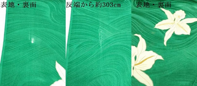 平和屋着物▼小紋　解き反物　着尺　舞花文　金彩　逸品　DABJ4594zy