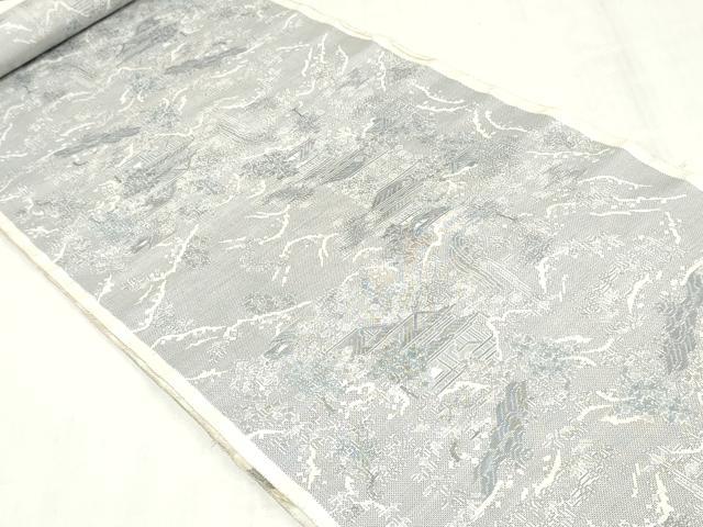 平和屋着物●本場大島紬　白大島　反物　着尺　9マルキ　総絣　風景文　上代98万円　山富織物謹製　証紙付き　逸品　未使用　DABJ4596zy
