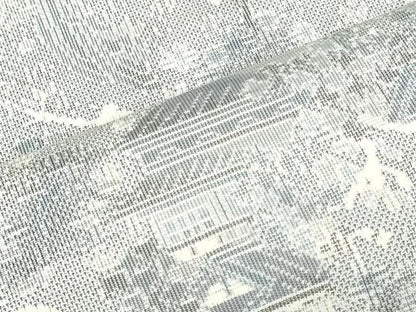 平和屋着物●本場大島紬　白大島　反物　着尺　9マルキ　総絣　風景文　上代98万円　山富織物謹製　証紙付き　逸品　未使用　DABJ4596zy