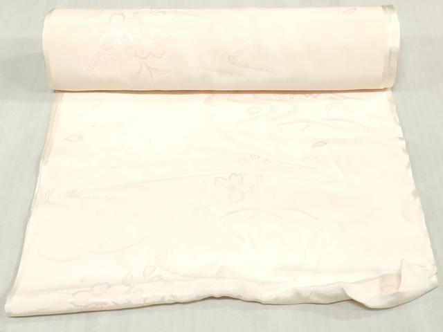 平和屋着物▼長襦袢　反物　着尺　舞桜地紋　暈し染め　逸品　未使用　DABJ4602zy