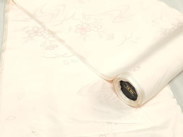 平和屋着物▼長襦袢　反物　着尺　舞桜地紋　暈し染め　逸品　未使用　DABJ4602zy