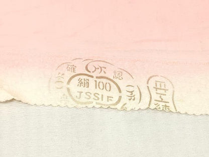 平和屋着物▼付下げ　反物　着尺　総刺繍　文箱草花文　暈し染め　逸品　未使用　DABJ4615zy