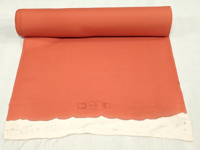 平和屋着物▼羽織・コート　反物　羽尺　風景シルエット　丹色　逸品　未使用　DABJ4617zy