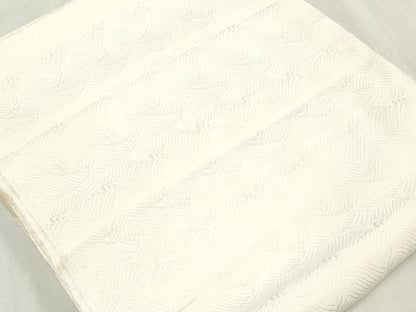 平和屋着物▼白生地　反物　着尺　立波地紋　生成り色　逸品　未使用　DABJ4623zy