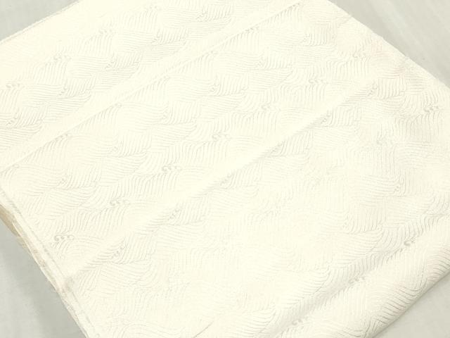 平和屋着物▼白生地　反物　着尺　立波地紋　生成り色　逸品　未使用　DABJ4623zy