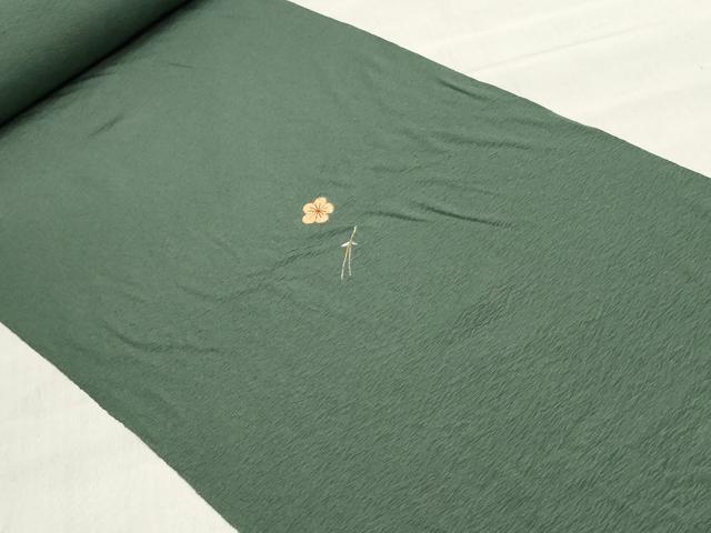 平和屋着物▼付下げ　反物　着尺　駒刺繍　総刺繍　草花松葉文　金糸　上代29万円　逸品　未使用　DABJ4650zy