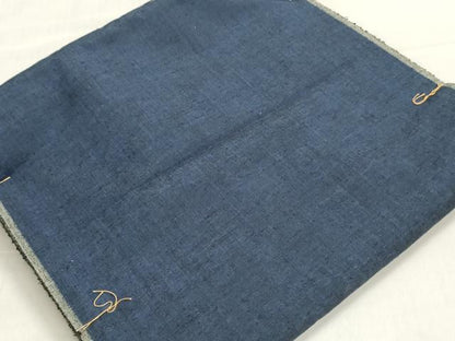 平和屋着物▼男性　結城紬　反物　着尺　アンサンブル　紺青色　証紙付き　逸品　未使用　DABJ4662zy