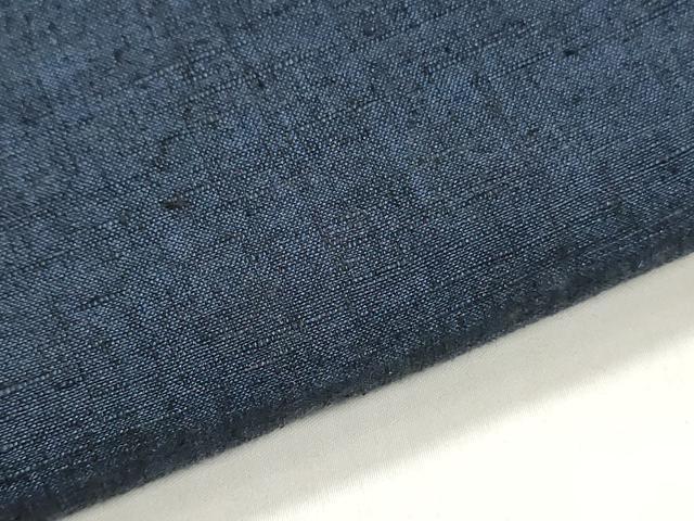 平和屋着物▼男性　結城紬　反物　着尺　アンサンブル　紺青色　証紙付き　逸品　未使用　DABJ4662zy