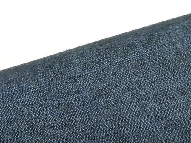 平和屋着物▼男性　結城紬　反物　着尺　アンサンブル　紺青色　証紙付き　逸品　未使用　DABJ4662zy