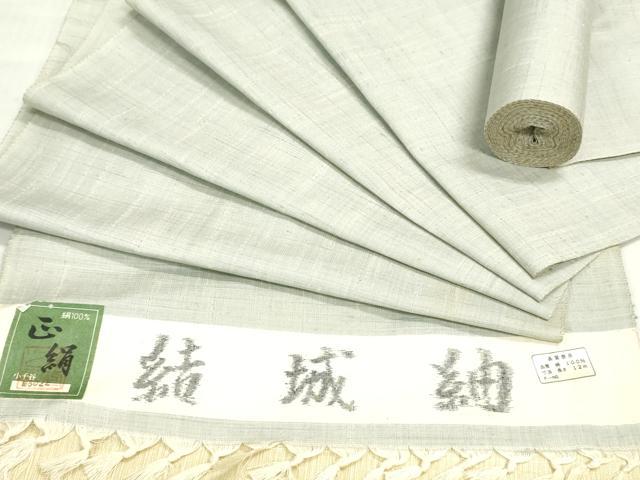 平和屋着物●結城紬　反物　着尺　霞文　証紙付き　逸品　未使用　DABJ4667zy