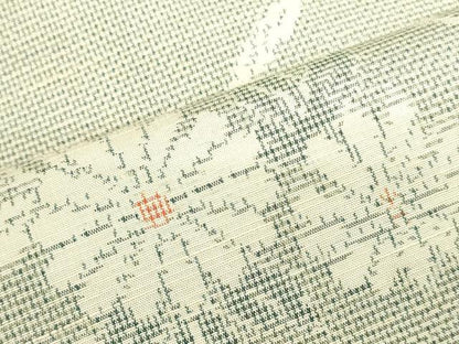 平和屋着物▼たかはた紬　反物　着尺　枝花文　証紙付き　逸品　未使用　DABJ4677zy