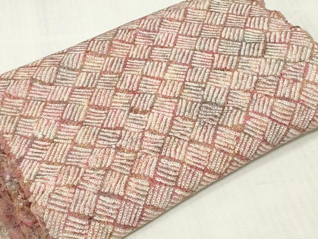 平和屋着物▼羽織・コート　解き反物　羽尺　総絞り　菱文　三越扱い　湯のし前　逸品　DABJ4701zy