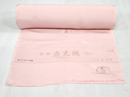 平和屋着物▼色無地　反物　着尺　短冊風景地紋　鴇色　八掛付き　逸品　未使用　DABJ4704zy