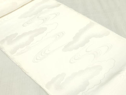 平和屋着物▼長襦袢　反物　着尺　流水地紋　生成り色　逸品　未使用　DABJ4705zy