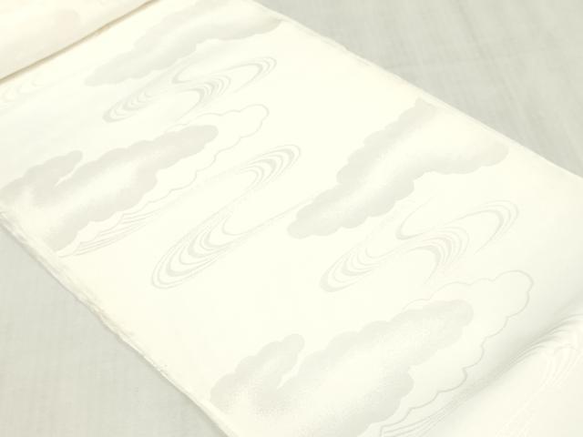 平和屋着物▼長襦袢　反物　着尺　流水地紋　生成り色　逸品　未使用　DABJ4705zy
