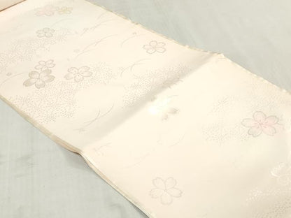 平和屋着物▼長襦袢　反物　着尺　舞桜文　暈し染め　逸品　未使用　DABJ4709zy