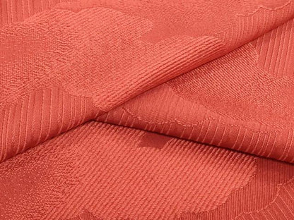 平和屋着物▼羽織・コート　反物　羽尺　雲地紋　深緋色　逸品　未使用　DABJ4718zy