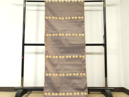 平和屋本店▼丸帯　帯反物　花丸文　金糸　逸品　DABJ4738zy