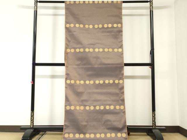 平和屋本店▼丸帯　帯反物　花丸文　金糸　逸品　DABJ4738zy
