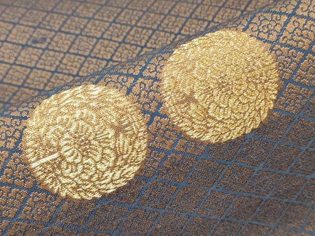 平和屋本店▼丸帯　帯反物　花丸文　金糸　逸品　DABJ4738zy