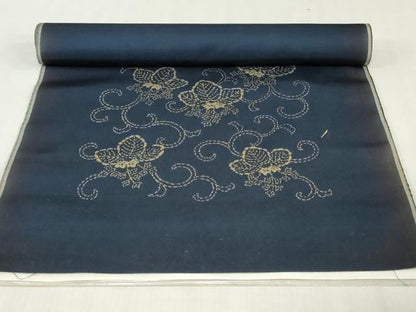 平和屋本店▼和装小物　座布団地　花唐草文　未使用　DABJ4749zy