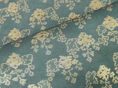 平和屋本店▼アンティーク　大正ロマン　丸帯　帯反物　草花文　金糸　逸品　未使用　DABJ4751zy
