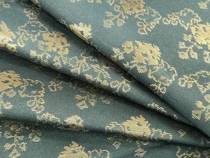 平和屋本店▼アンティーク　大正ロマン　丸帯　帯反物　草花文　金糸　逸品　未使用　DABJ4751zy