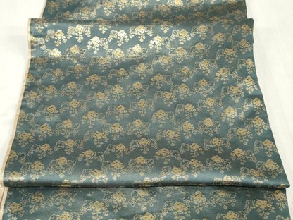 平和屋本店▼アンティーク　大正ロマン　丸帯　帯反物　草花文　金糸　逸品　未使用　DABJ4751zy