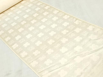 平和屋着物▼白生地　反物　着尺　鷹の羽地紋　生成り色　逸品　未使用　DABJ4780zy