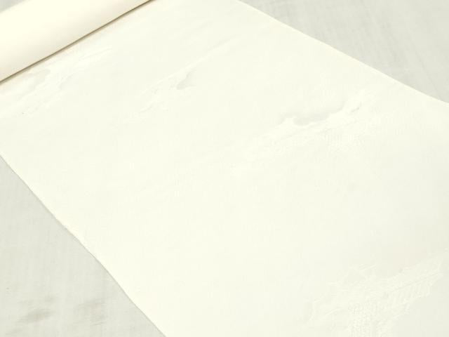 平和屋着物▼羽織・コート　白生地　反物　羽尺　風景地紋　生成り色　逸品　未使用　DABJ4783zy