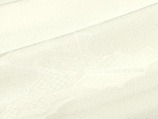 平和屋着物▼羽織・コート　白生地　反物　羽尺　風景地紋　生成り色　逸品　未使用　DABJ4783zy