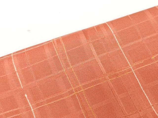 平和屋着物▼羽織・コート　反物　羽尺　地紋起こし　格子　逸品　未使用　DABJ4826zy